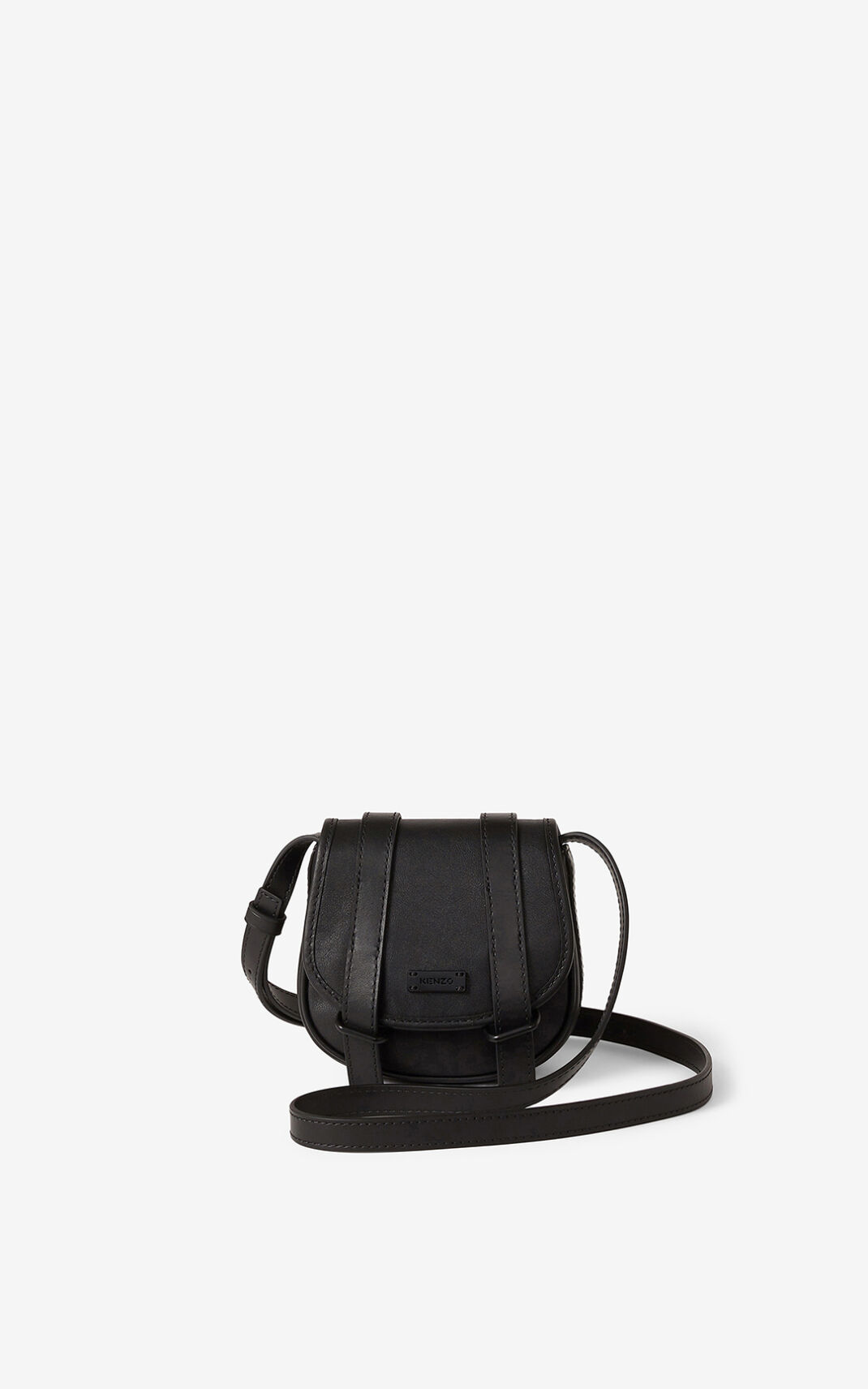 Kenzo Courier mini leather Messenger Bag Black For Womens 7901FKXAE